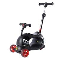 Детска тротинетка с родителски контрол Ferrari 4 в 1 – черна - 1