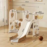 Детска пластмасова пързалка с люлка и баскетболен кош - 2