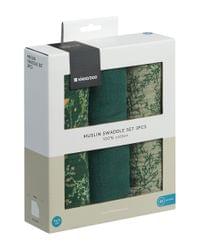 Комплект 3 бр муселинови пелени 75х75 см Secret Garden Green - 2