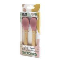 СИЛИКОНОВИ ЛЪЖИЧКИ С БАМБУК 2БР NATURAL DEEP PINK - 2