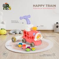 Играчка за прохождане 3в1 Happy Train pink - 7 Играчка за прохождане 3в1 Happy Train pink - 7