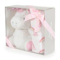 Бебешко одеяло 90/75 cm с играчка Unicorn rainbow - 2