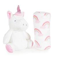 Бебешко одеяло 90/75 cm с играчка Unicorn rainbow - 1