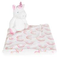 Бебешко одеяло 90/75 cm с играчка Unicorn rainbow - 3