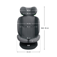 Kinderkraft I-Grow 2 PLUS столче за кола 40-150 cm GREY - 3