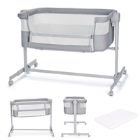 KinderKraft NESTEE UP 2 бебешка кошара LIGHT GREY - 1