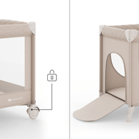 Kinderkraft LEODY UP сгъваема бебешка кошара BEIGE - 3