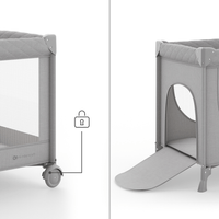 Kinderkraft LEODY UP сгъваема бебешка кошара GREY - 5