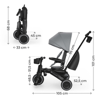 KinderKraft JAZZ 3 сгъваема триколка СИВА - 12