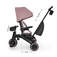 KinderKraft JAZZ 3 сгъваема триколка РОЗОВА - 6