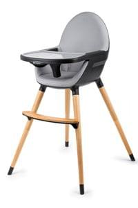 KinderKraft столче за хранене 2IN1 FINI черно/дървени крака