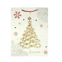 Подаръчна торбичка Merry Christmas - Елха, коледна, 30 х... - 1