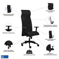 Ергономичен стол Tronhill Solium Executive, дамаска и меш, Synchronous... - 2