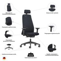 Ергономичен стол Interstuhl EV353, текстил, полиамидна основа, сив - 3