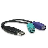 Преходник Manhattan, PS/2 към USB 2.0 A Male, с две PS/2 разклонения,... - 1