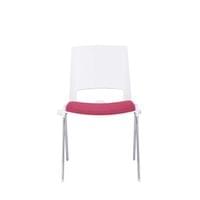 Посетителски стол RFG Sweet Chrome White, дамаска и полипропилен, до 120... - 2