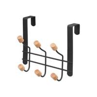 Закачалка за врата Berilo Knobs, 6 куки, черна - 1 Закачалка за врата Berilo Knobs, 6 куки, черна - 1