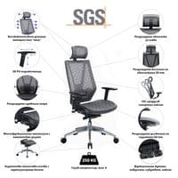 Ергономичен стол RFG TECH@LINE, Multi-function механизъм, до 250 kg, сив - 6 Ергономичен стол RFG TECH@LINE, Multi-function механизъм, до 250 kg, сив - 6