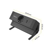Разклонител Fellowes Ampra Power Desk, шуко, 1 гнездо, 1 USB Type-A, 1... - 2