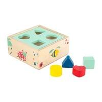 Small Foot Куб, с дървени форми и сортер, дървен, 4 части - 1