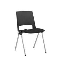 Посетителски стол RFG Sweet Chrome Black, дамаска и полипропилен, до 120... - 1
