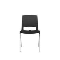 Посетителски стол RFG Sweet Chrome Black, дамаска и полипропилен, до 120... - 2