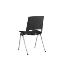 Посетителски стол RFG Sweet Chrome Black, дамаска и полипропилен, до 120... - 2