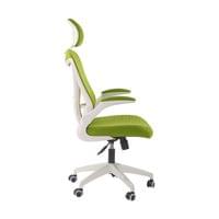 Директорски стол RFG Jolly White HB, дамаска и меш, Tilt механизъм,... - 2