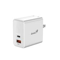Genius Зарядно за лаптоп PD-65AC, USB Type-C, USB Type-A, 65 W, бяло - 1 Genius Зарядно за лаптоп PD-65AC, USB Type-C, USB Type-A, 65 W, бяло - 1