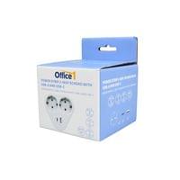 Разклонител Office 1, шуко, 2 гнезда, 1 USB Type-A, 1 USB Type-C, бяло-сив - 2