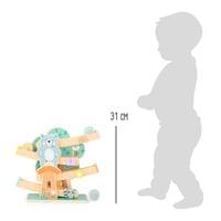 Small Foot Писта с топчета, с животни, дървена - 4