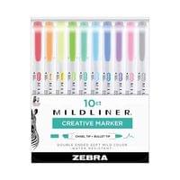 Zebra Текст маркер Mildliner 10PK, двоен, 10 цвята - 1
