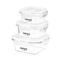 Lamart Комплект стъклени кутии за храна, 320 ml, 520 ml, 800 ml - 1