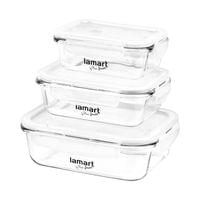 Lamart Комплект стъклени кутии за храна, 370 ml, 640 ml, 1040 ml - 0
