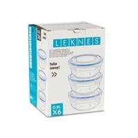 Кутия за съхранение Leknes, кръгла, пластмаса, 800 ml, 6 броя - 2