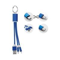 More Than Gifts Кабел за зареждане Rizo, USB, Micro USB, USB Type-C, син - 1