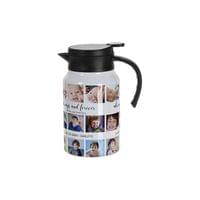 BESTSUB Термокана, с дръжка и капак, 1.5 L, бяло-черна - 3