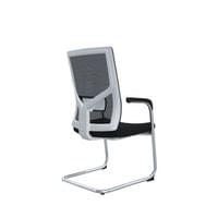 Посетителски стол RFG Snow M, дамаска и меш, до 120 kg, черна седалка,... - 5