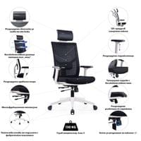 Ергономичен стол RFG Snow HB, дамаска и меш, Multi-function механизъм,... - 7