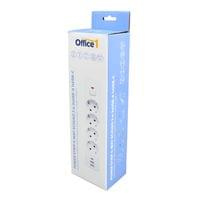 Разклонител Office 1, шуко, 4 гнезда, 3 m кабел, 2 USB Type-A, 1 USB... - 2