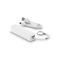 Hi!dea Външна батерия, 2000 mAh, с USB порт, с ключодържател, бяла - 1