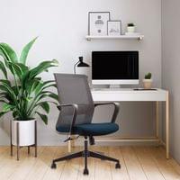 Офис стол RFG Smart W, дамаска и меш, Tilt механизъм, до 120 kg, синя... - 5