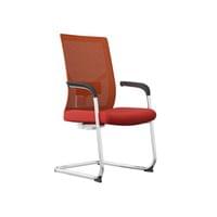Посетителски стол RFG Snow M, дамаска и меш, до 120 kg, тъмночервена... - 1