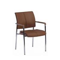 Посетителски стол RFG Flash M, екокожа, метална основа, до 120 kg, кафяв - 1