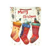 Подаръчна торбичка Merry Christmas - Чорапчета, коледна,... - 1