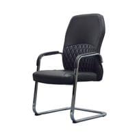 Посетителски стол RFG CRONO M, екокожа, до 150 kg, черен, 2 броя в комплект - 2
