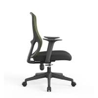 Офис стол RFG Smarter W, дамаска и меш, до 120 kg, черна седалка, зелена... - 2