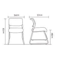 Посетителски стол RFG Evo 4S M, текстил, метална основа, до 120 kg, сив - 2