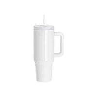 BESTSUB Чаша, с дръжка, сламка и капак, 1200 ml, бяла - 1 BESTSUB Чаша, с дръжка, сламка и капак, 1200 ml, бяла - 1