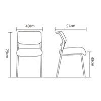 Посетителски стол RFG Evo 4L M, текстил, метална основа, до 120 kg, сив,... - 2